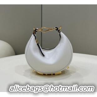 Top Discount Fendi Nano Fendigraphy White leather charm 7AS089A