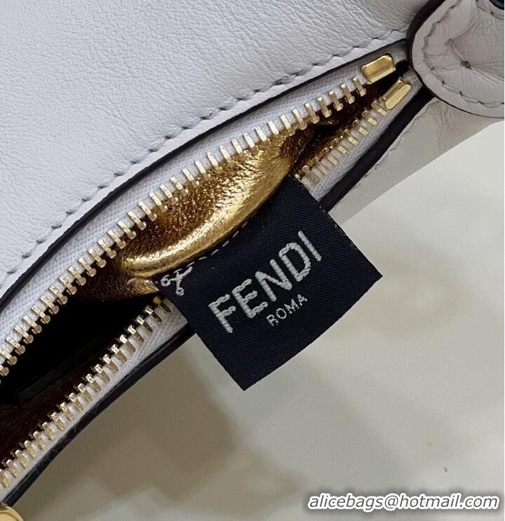 Top Discount Fendi Nano Fendigraphy White leather charm 7AS089A