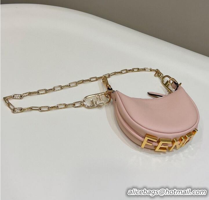 Super Quality Fendi Nano Fendigraphy Pink leather charm 7AS089A