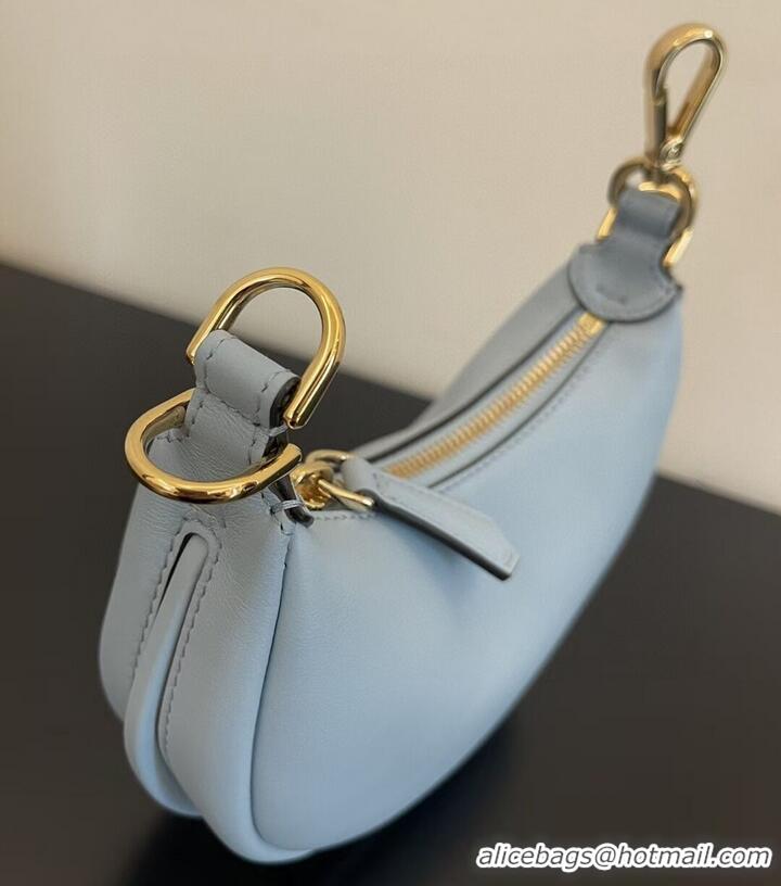 Top Quality Fendi Nano Fendigraphy light blue leather charm 7AS089A