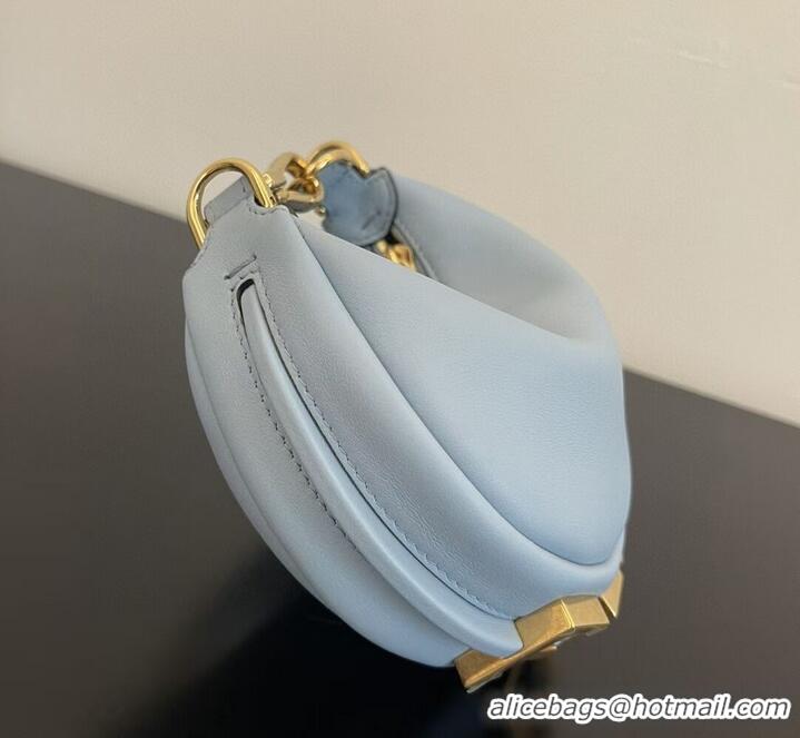 Top Quality Fendi Nano Fendigraphy light blue leather charm 7AS089A