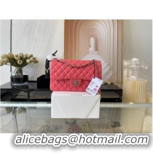 Super Quality Chanel classic handbag Lambskin&silver Metal 01112 pink