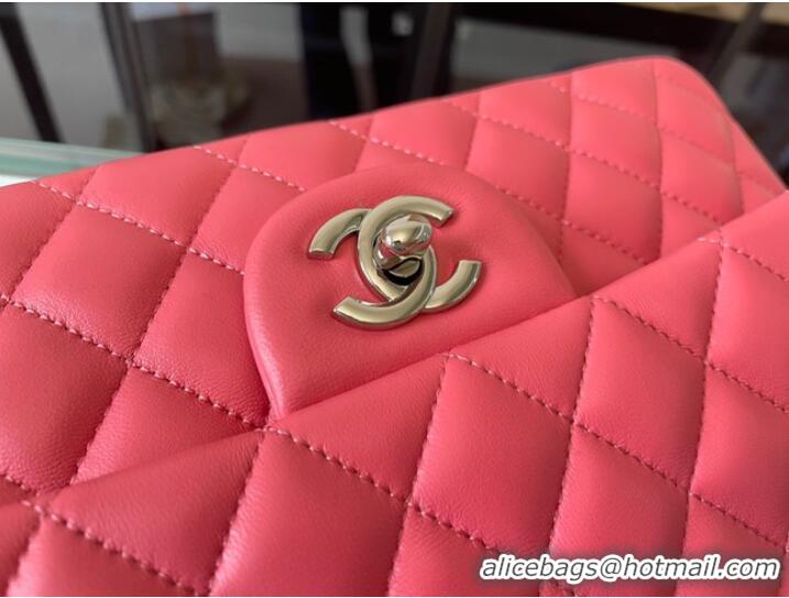 Super Quality Chanel classic handbag Lambskin&silver Metal 01112 pink