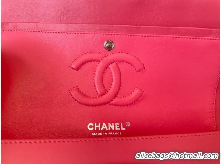 Super Quality Chanel classic handbag Lambskin&silver Metal 01112 pink