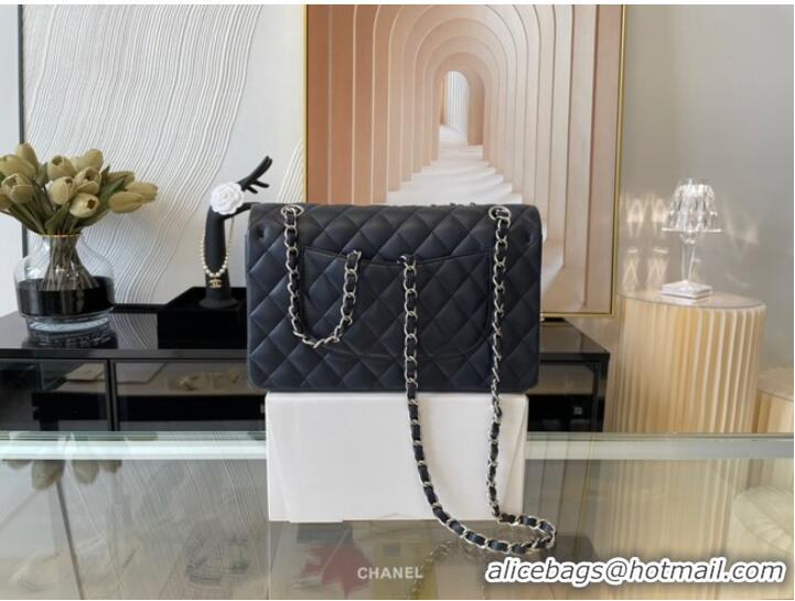 Most Popular Chanel classic handbag Lambskin&silver Metal 01112 black