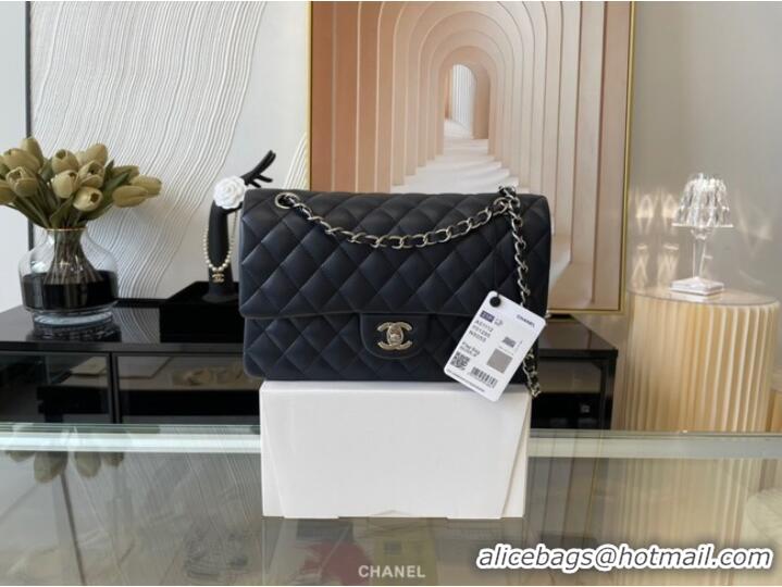 Most Popular Chanel classic handbag Lambskin&silver Metal 01112 black