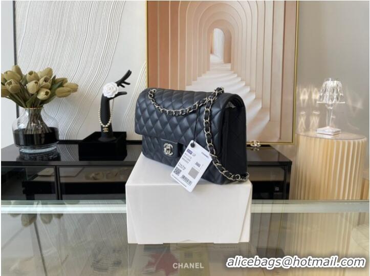 Most Popular Chanel classic handbag Lambskin&silver Metal 01112 black