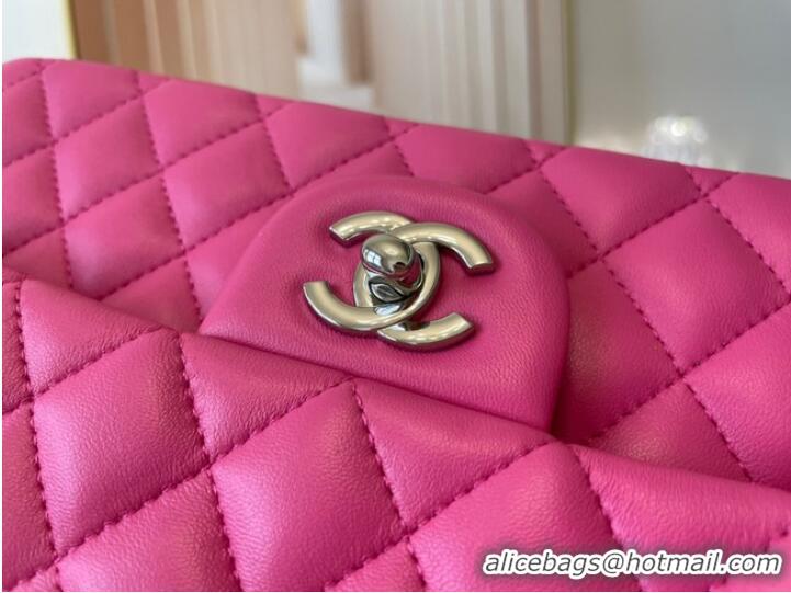 Luxury Discount Chanel classic handbag Lambskin&silver Metal 01112 plum