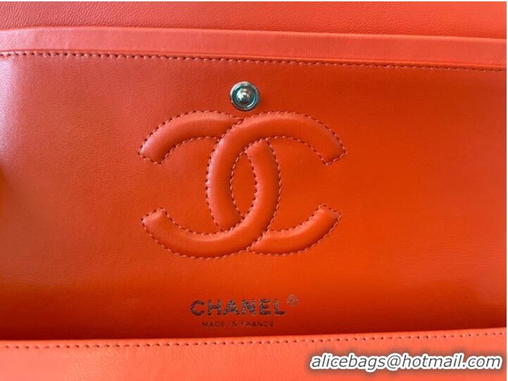 Super Quality Chanel classic handbag Lambskin&silver Metal 01112 orange