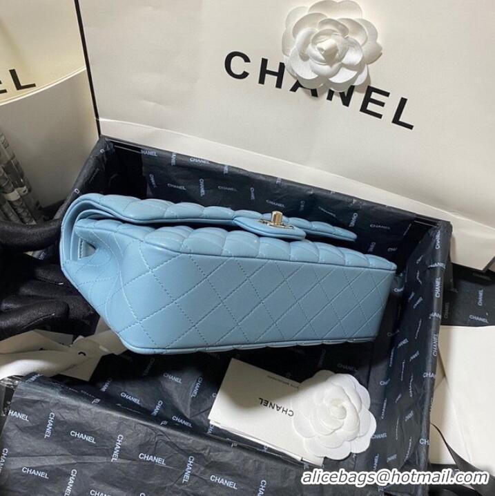 Super Quality Chanel classic handbag Lambskin&silver Metal 01112 blue