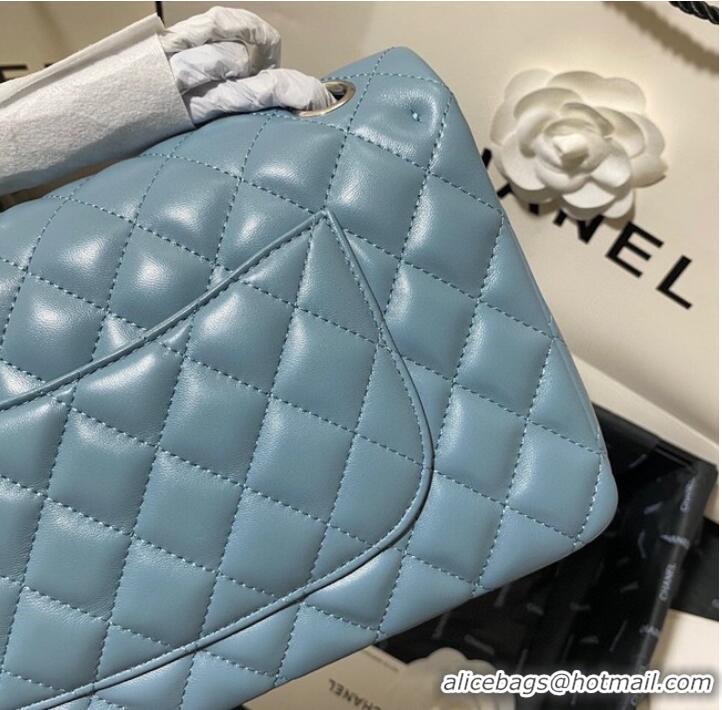 Super Quality Chanel classic handbag Lambskin&silver Metal 01112 blue