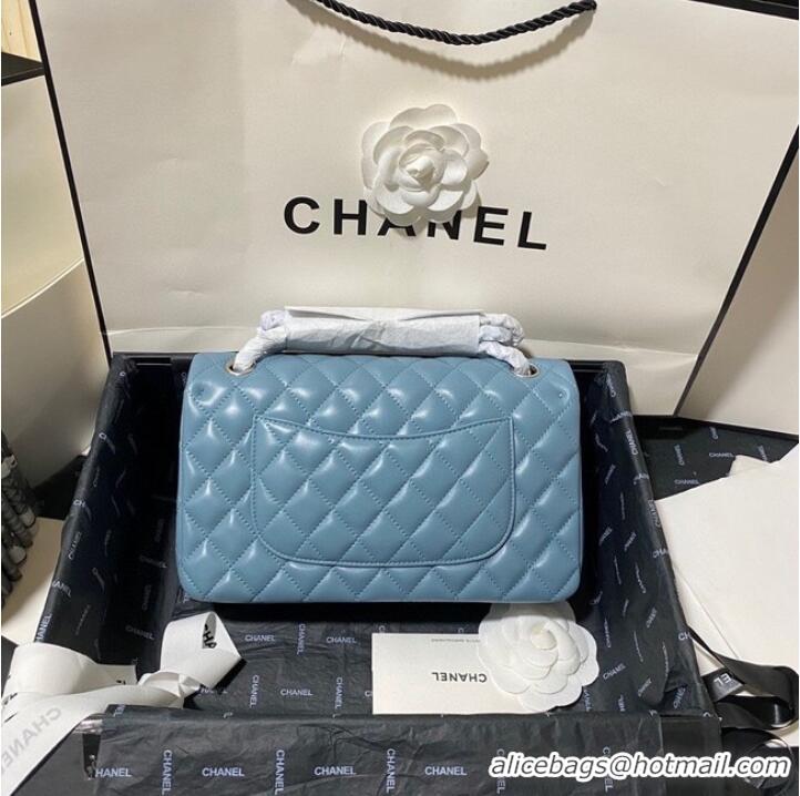 Super Quality Chanel classic handbag Lambskin&silver Metal 01112 blue