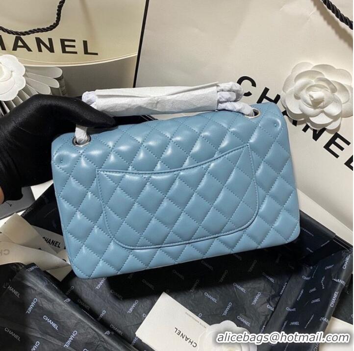 Super Quality Chanel classic handbag Lambskin&silver Metal 01112 blue