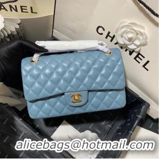 Affordable Price Chanel classic handbag Lambskin&gold Metal 01112 blue