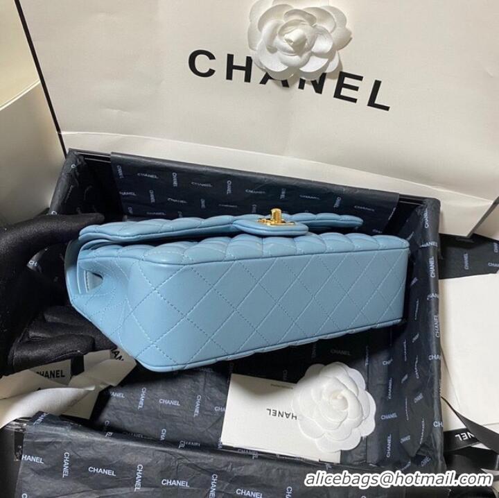 Affordable Price Chanel classic handbag Lambskin&gold Metal 01112 blue