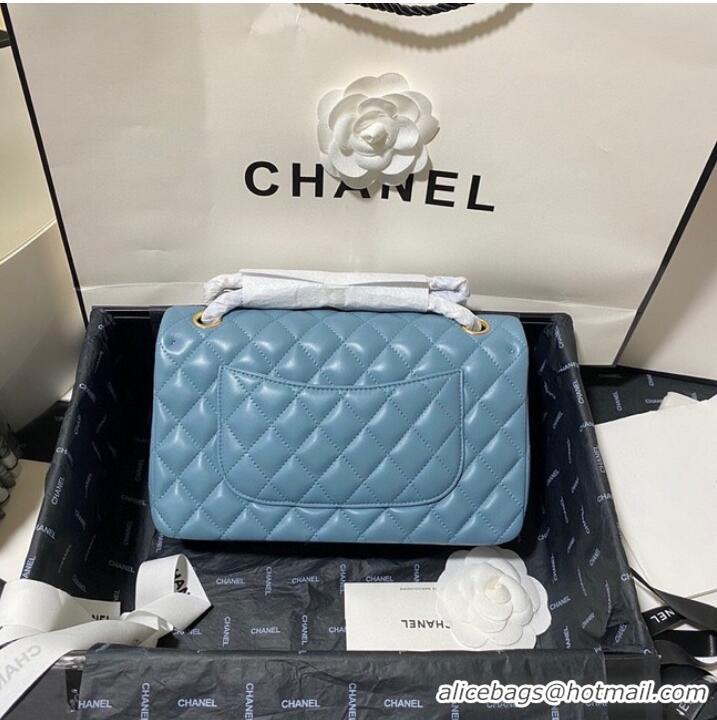 Affordable Price Chanel classic handbag Lambskin&gold Metal 01112 blue