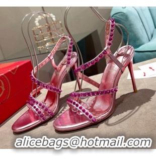 Unique Style Christian Louboutin Neon High Heel Sandals 10cm Pink 032836