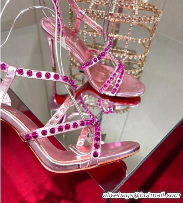 Unique Style Christian Louboutin Neon High Heel Sandals 10cm Pink 032836