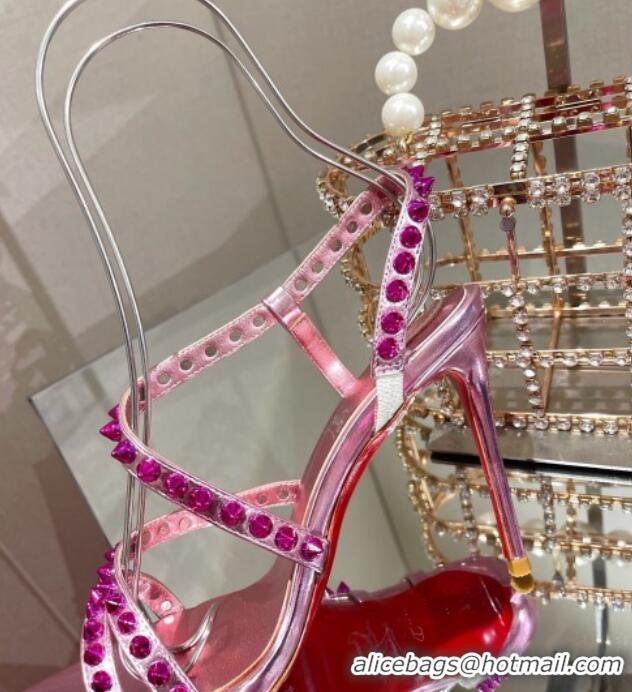 Unique Style Christian Louboutin Neon High Heel Sandals 10cm Pink 032836