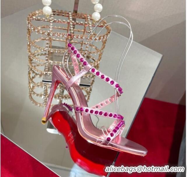 Unique Style Christian Louboutin Neon High Heel Sandals 10cm Pink 032836