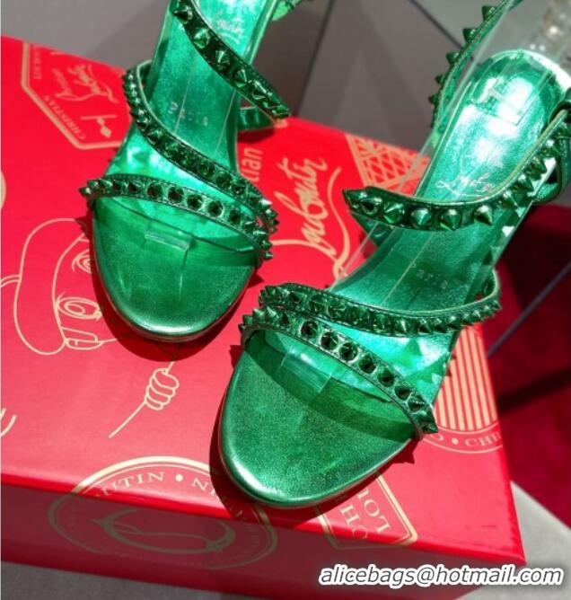 Good Quality Christian Louboutin Neon High Heel Sandals 10cm Green 032835