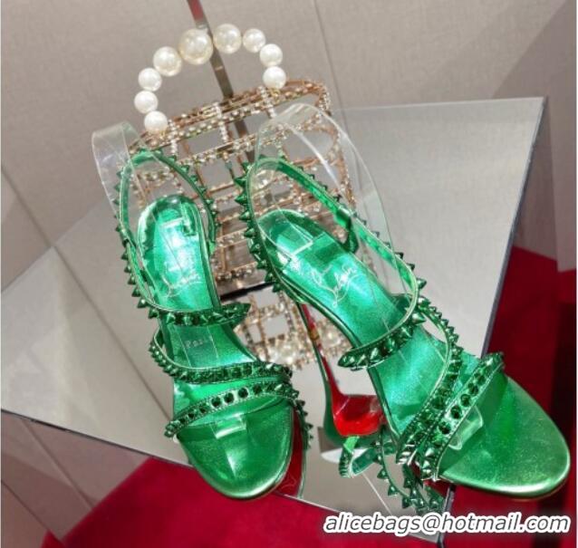 Good Quality Christian Louboutin Neon High Heel Sandals 10cm Green 032835