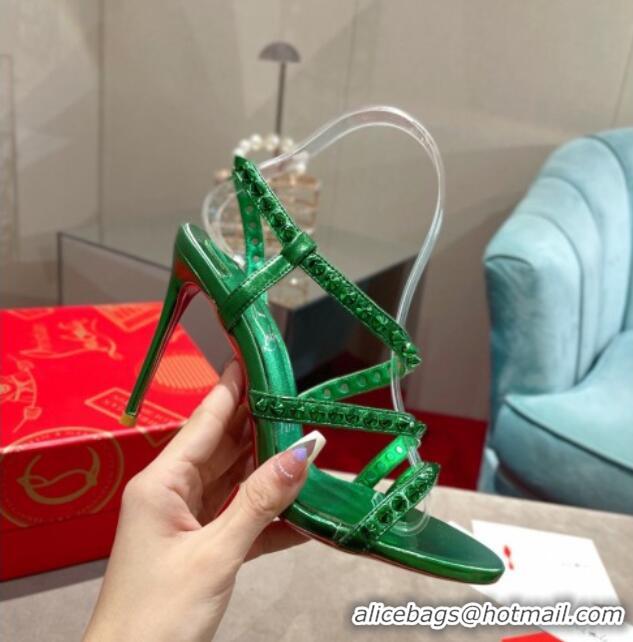 Good Quality Christian Louboutin Neon High Heel Sandals 10cm Green 032835