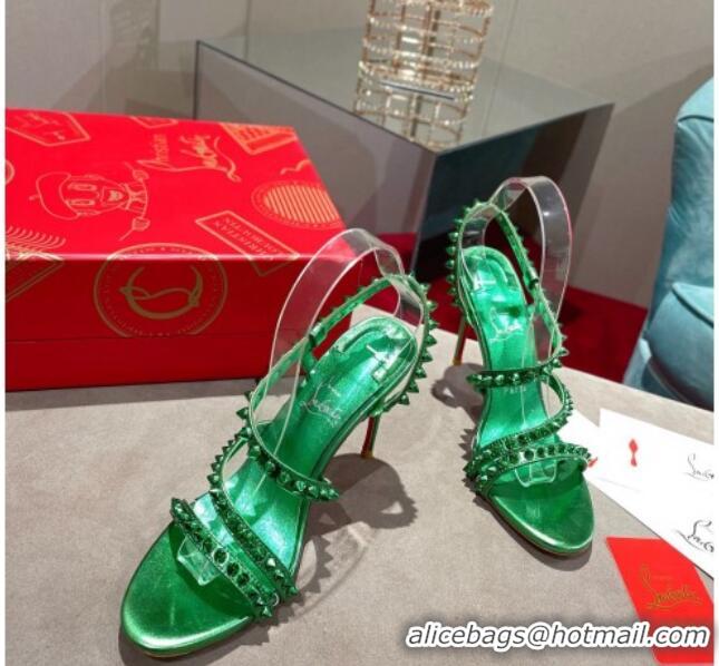 Good Quality Christian Louboutin Neon High Heel Sandals 10cm Green 032835