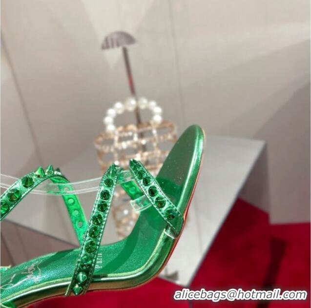 Good Quality Christian Louboutin Neon High Heel Sandals 10cm Green 032835