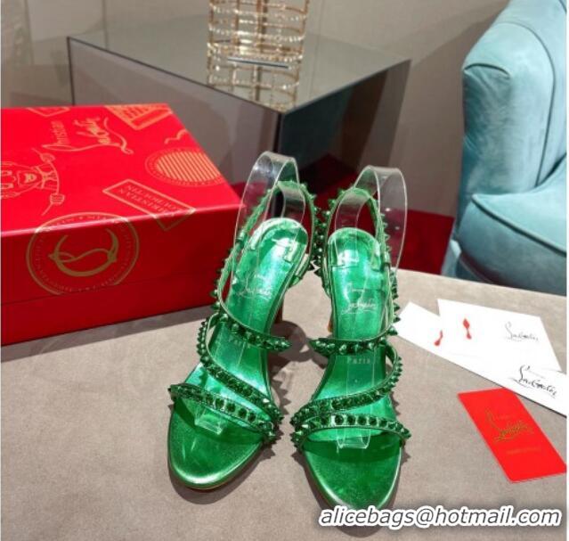 Good Quality Christian Louboutin Neon High Heel Sandals 10cm Green 032835