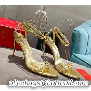 Discount Christian Louboutin Neon High Heel Sandals 10cm Gold 032838