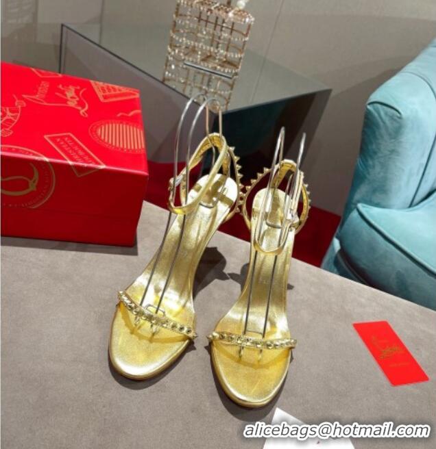 Discount Christian Louboutin Neon High Heel Sandals 10cm Gold 032838