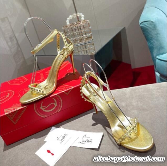 Discount Christian Louboutin Neon High Heel Sandals 10cm Gold 032838