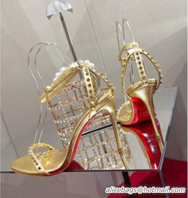 Discount Christian Louboutin Neon High Heel Sandals 10cm Gold 032838