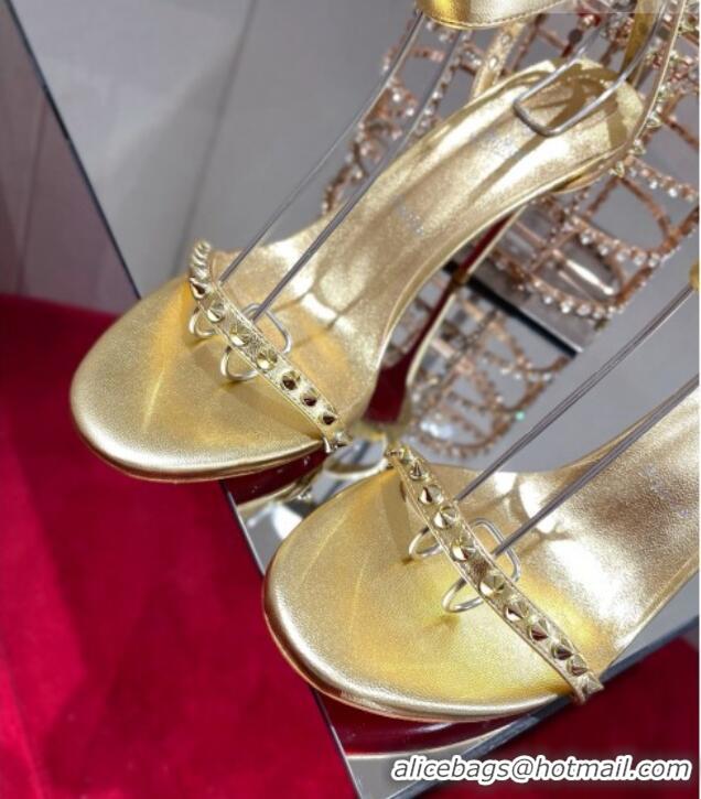 Discount Christian Louboutin Neon High Heel Sandals 10cm Gold 032838