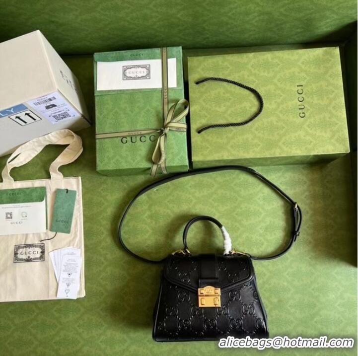 Unique Discount Gucci Small GG top handle bag 675791 black