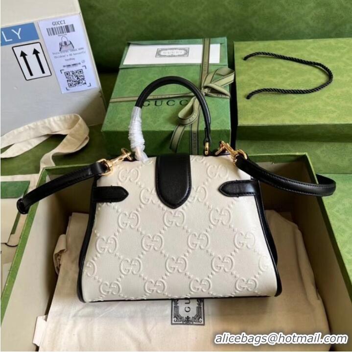 Discount Gucci Small GG top handle bag 675791 White