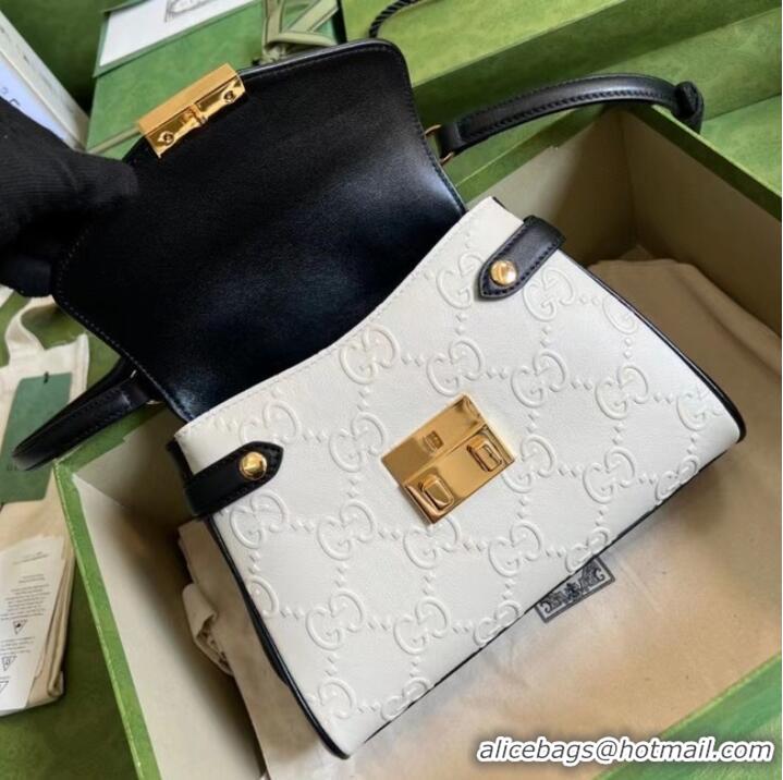 Discount Gucci Small GG top handle bag 675791 White