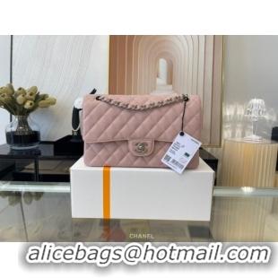 Promotional Chanel classic handbag Grained Calfskin&silver Metal 01112 Cherry Blossom powder