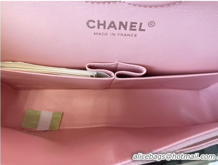 Promotional Chanel classic handbag Grained Calfskin&silver Metal 01112 Cherry Blossom powder