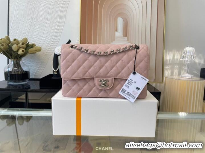 Promotional Chanel classic handbag Grained Calfskin&silver Metal 01112 Cherry Blossom powder