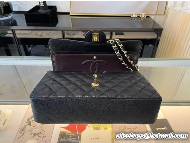 Buy Cheap Chanel classic handbag Grained Calfskin&gold Metal 01112 black