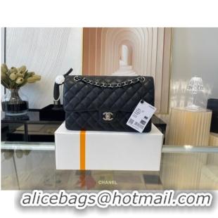 Luxury Discount Chanel classic handbag Grained Calfskin&silver Metal 01112 black