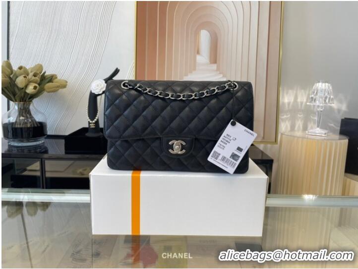 Luxury Discount Chanel classic handbag Grained Calfskin&silver Metal 01112 black