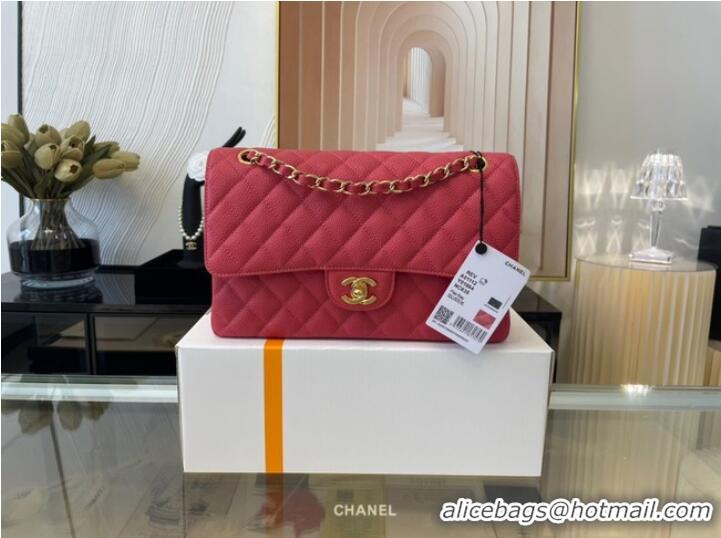 Luxury Perfect Chanel classic handbag Grained Calfskin&gold Metal 01112 red