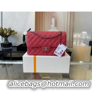 Affordable Price Chanel classic handbag Grained Calfskin&silver Metal 01112 red