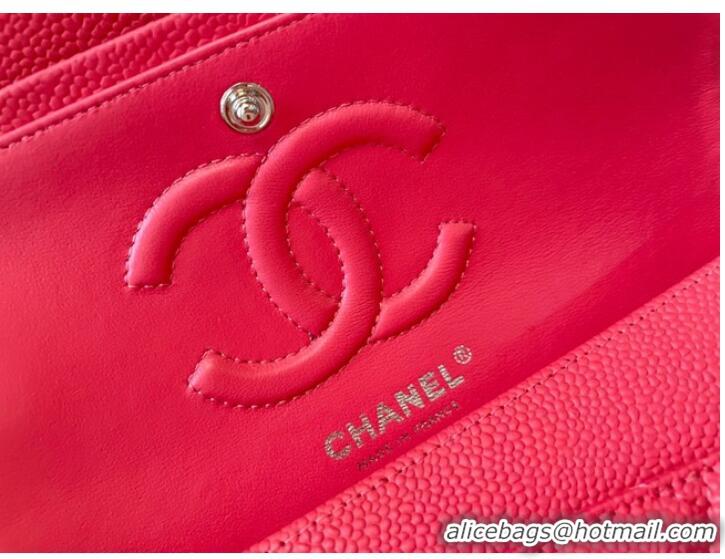 Affordable Price Chanel classic handbag Grained Calfskin&silver Metal 01112 red