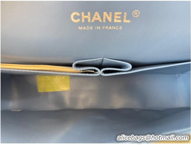 Inexpensive Chanel classic handbag Grained Calfskin&silver Metal 01112 sky blue