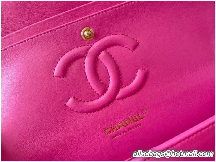 Famous Brand Chanel classic handbag Lambskin&gold Metal 01112 plum