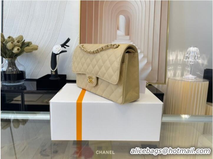 Good Product Chanel classic handbag Grained Calfskin&gold Metal 01112 apricot